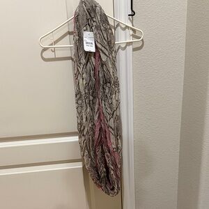 NWT Pink and Gray Infinity Scarf